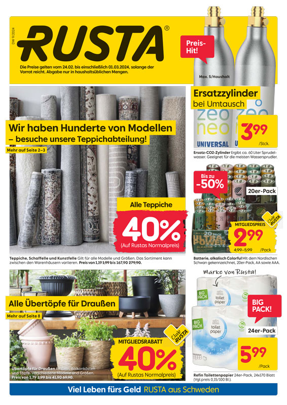 Rusta mit zehn Filialen in Deutschland 