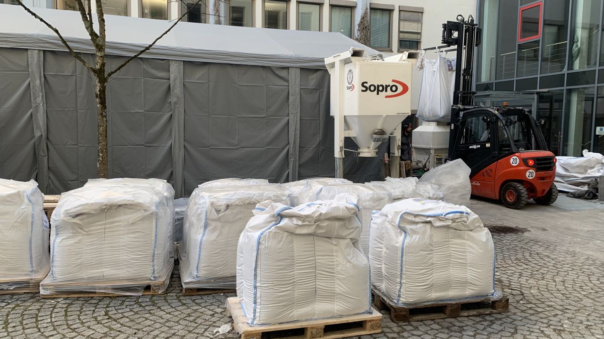 Gelungene BigBag-Logistik im Patentamt