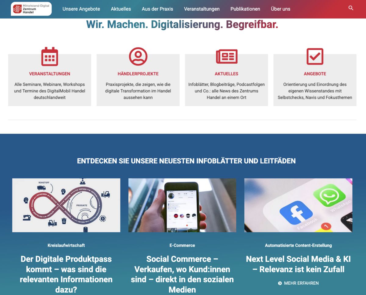Mittelstand-Digital Zentrum Handel wird fortgeführt