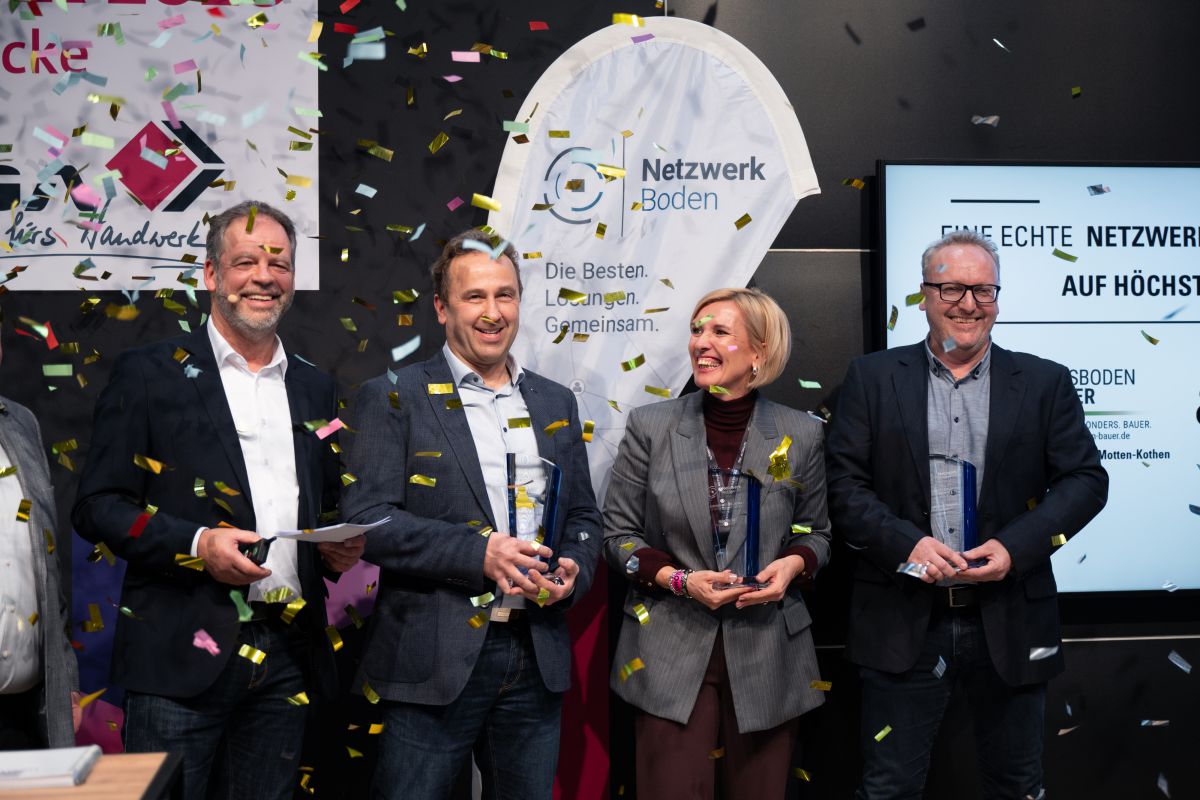 Netzwerk Boden prämiert Verlegebetriebe Bauer, Zehetmair und Wessendorf
