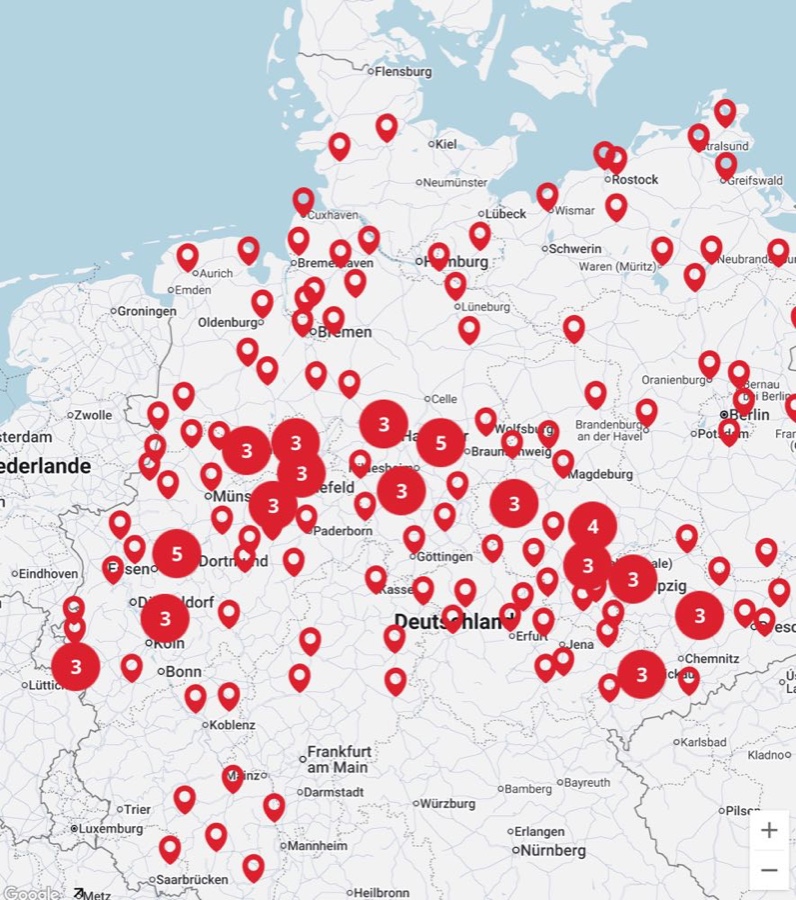 Die bisherigen 180 Standorte von Hammer Filialschließungen bei Hammer